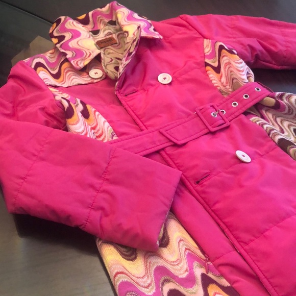 MISSONI Kids Pink and Swirl Knit Reversible Coat, Sz 8 - Picture 2 of 8